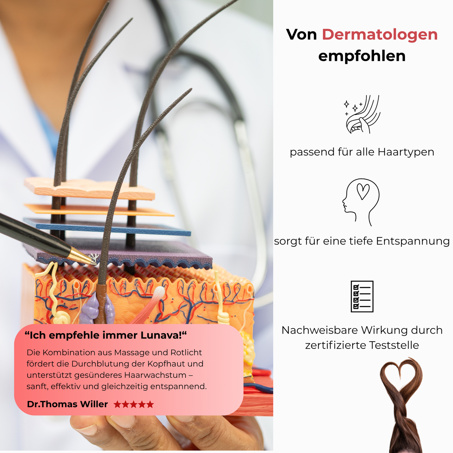 LUNAVA – Rotlicht Massage-Bürste