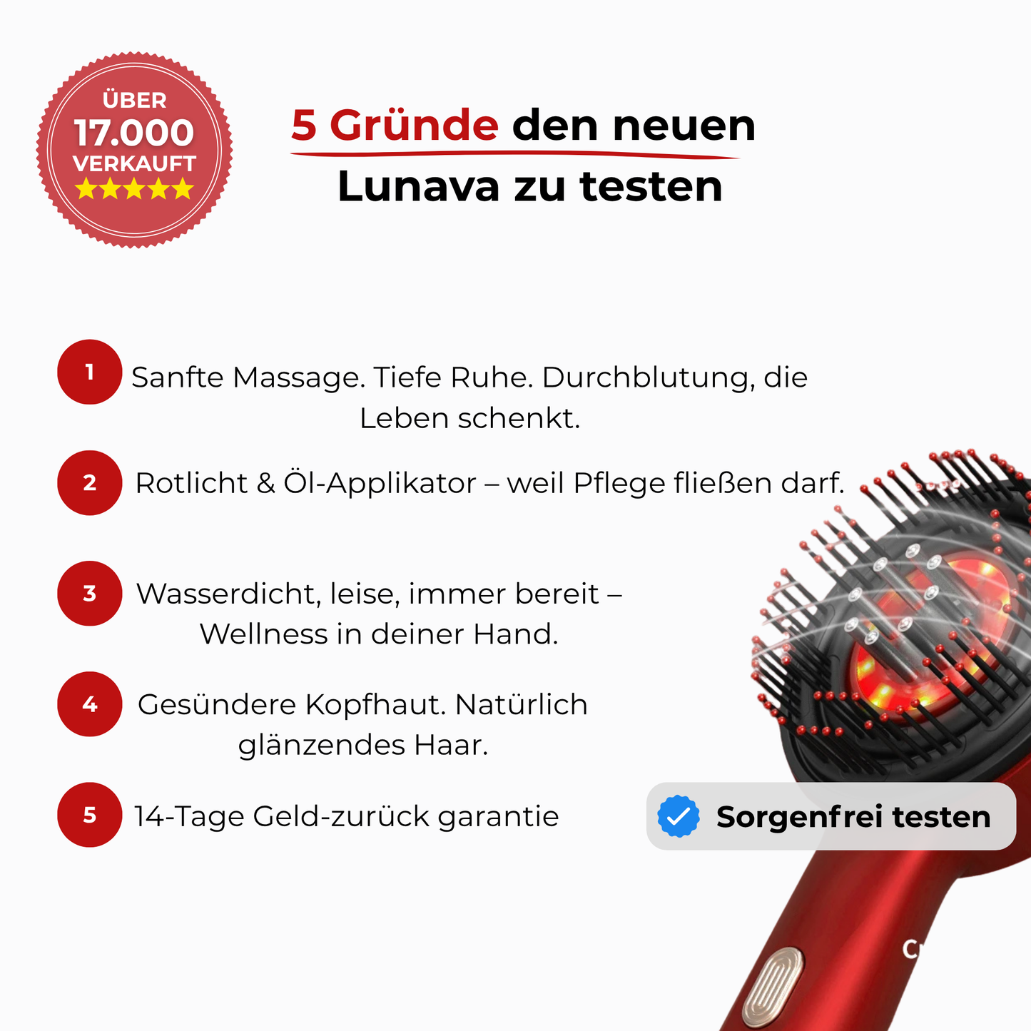 LUNAVA – Rotlicht Massage-Bürste