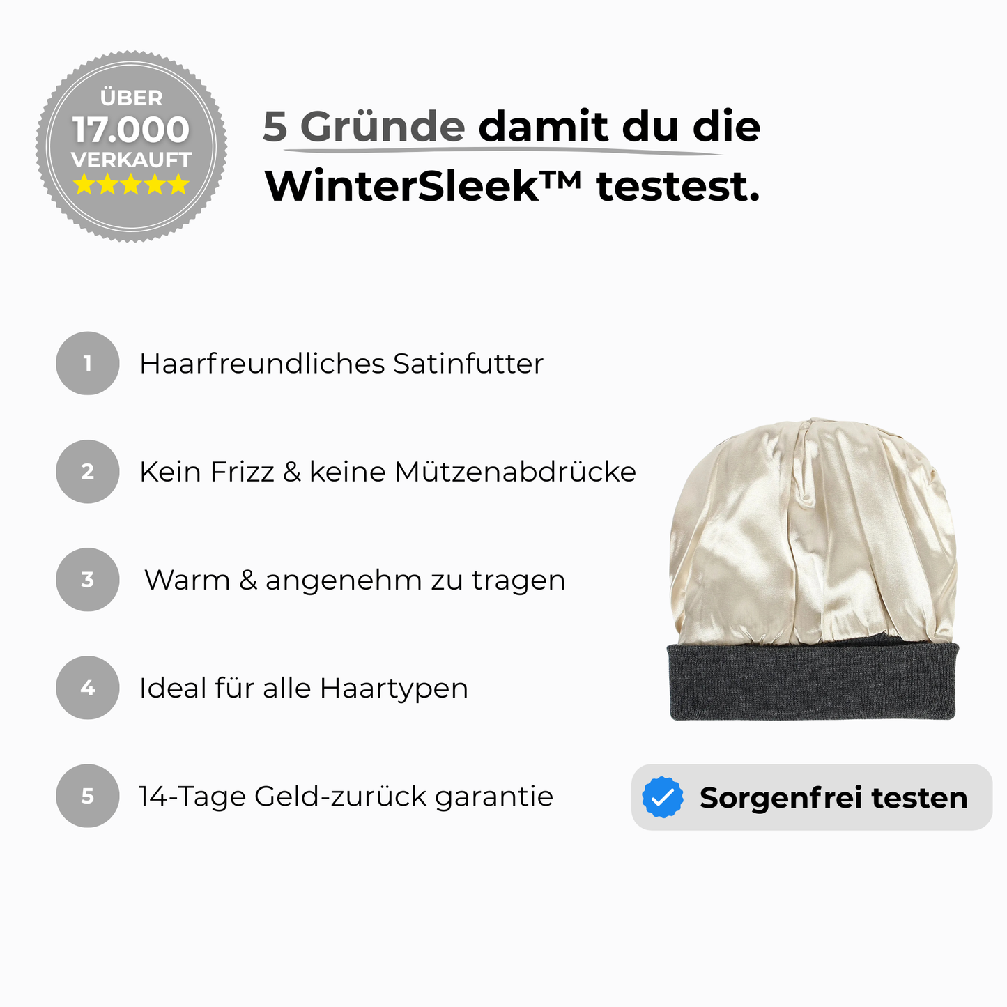 WinterSleek™ – Satingefütterte Mütze für frizzfreie, geschützte Haare